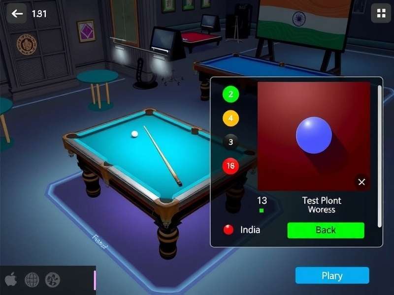City Billiards Pro customization options showing different cue sticks